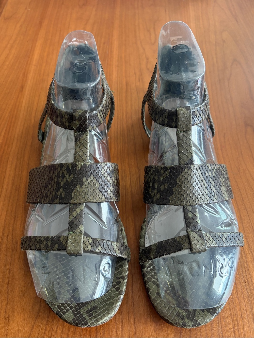 Rare Vintage Gucci Snakeskin Sandals Flats Size 10, IT 40